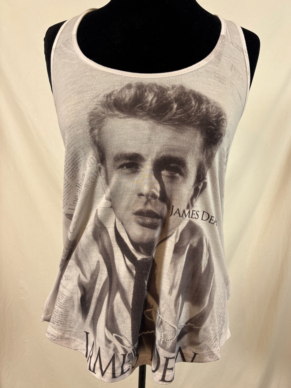 Vintage Forever Star James Dean Rhinestone Graphic Racerback Tank Top Y2K S 🇺🇸